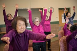 Older women participating in Tai Ji Quan class