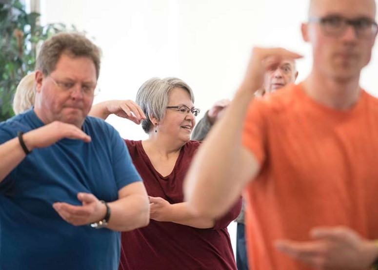 Participants in a tai ji quan class