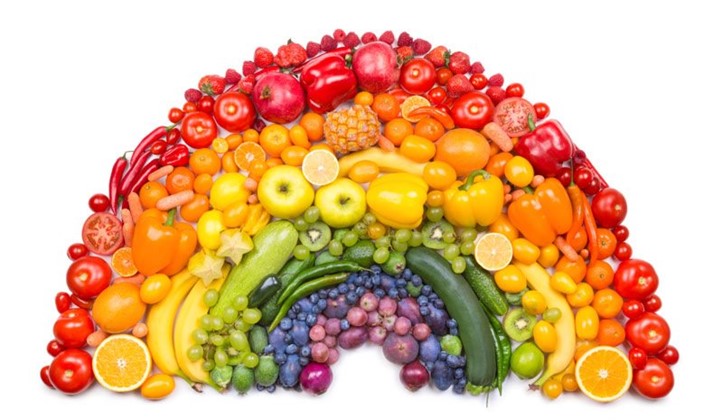 Fruit and veggie rainbow