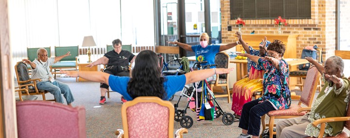 Older adults in a SAIL class