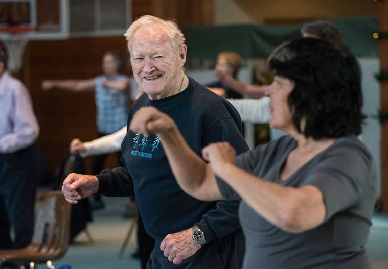 People in a Juniper exercise class