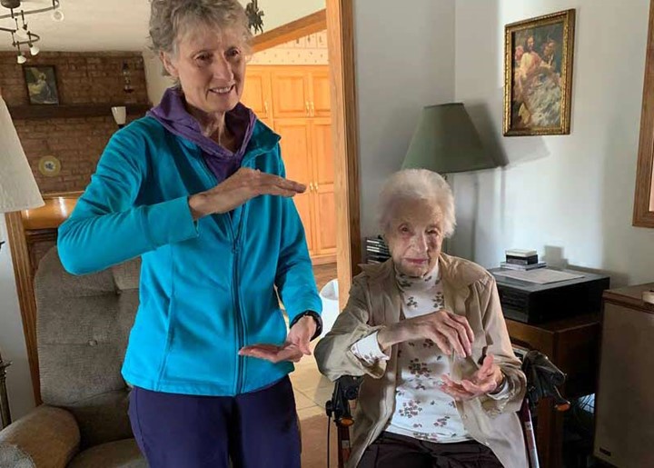 Mother and daughter taking Tai Ji Quan class together