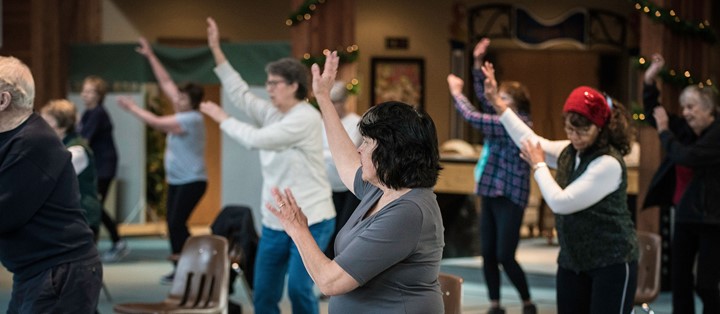 Older adults in an exercise class